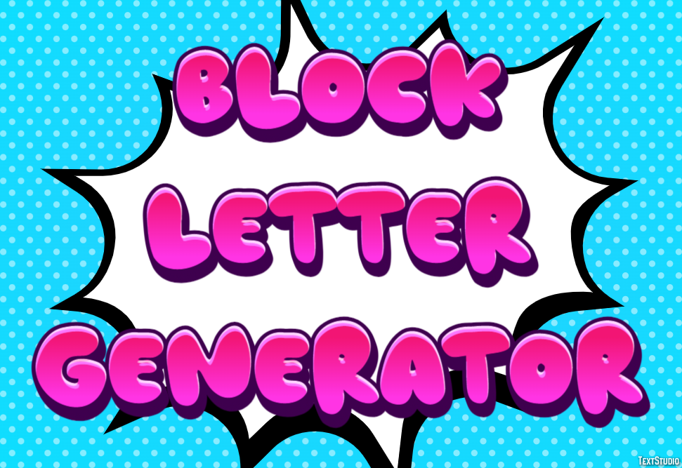 Block Letter Generator Efeito de texto