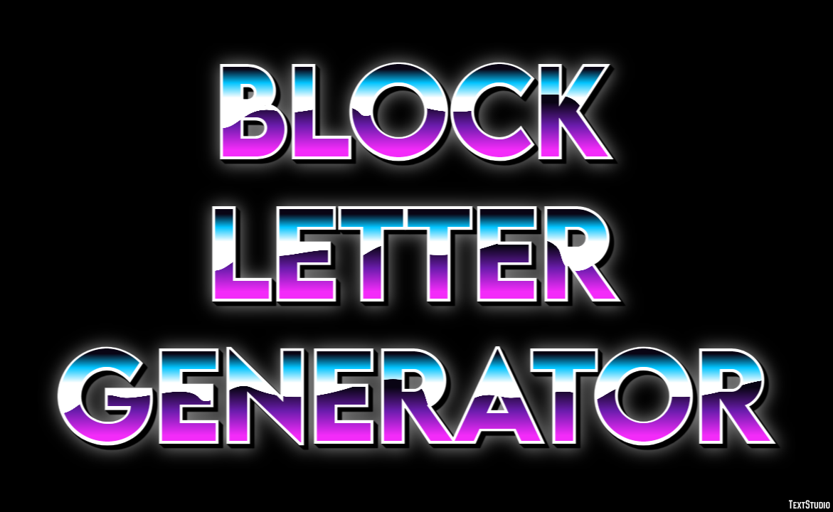 Block Letter Generator Efeito de texto
