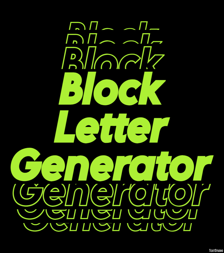 Block Letter Generator Efeito de texto