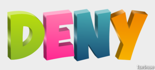 Deny Text Effect
