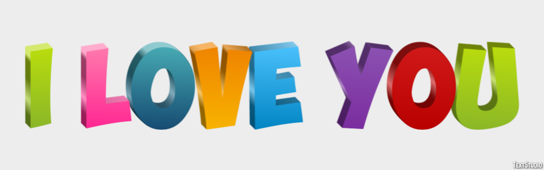 I love you Effetto testo