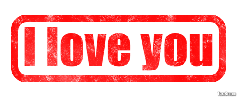 I love you Text effect