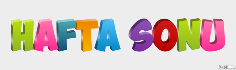 Hafta sonu Text Effect