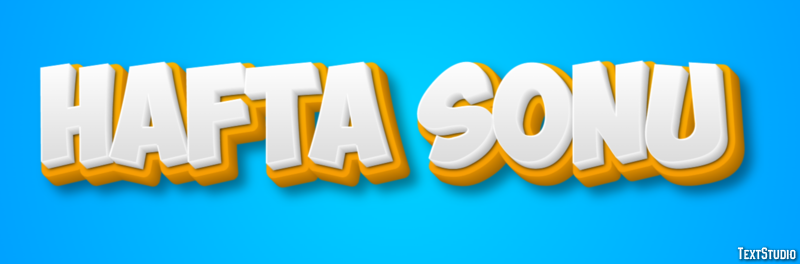 Hafta sonu Text Effect