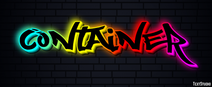 Container Texteffekt