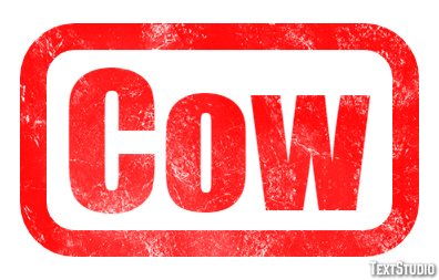Cow Efecto de Texto