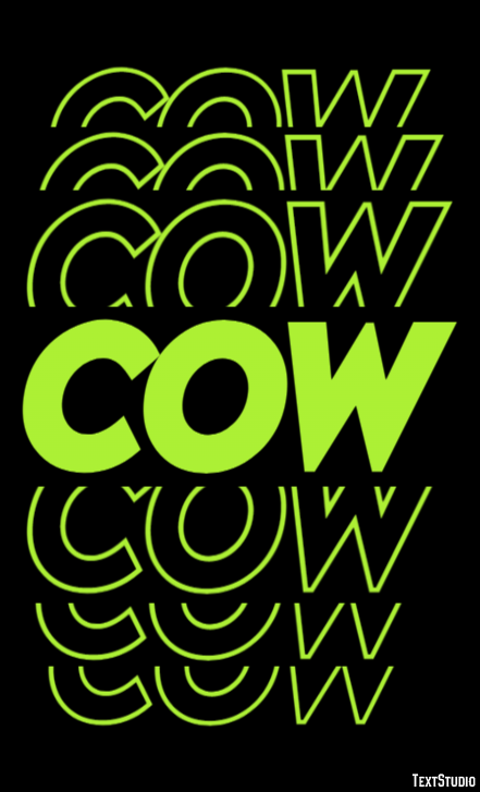 Cow Efecto de Texto