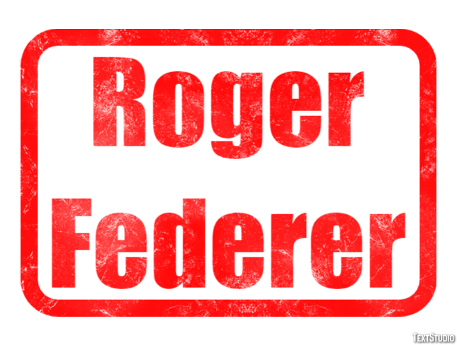 Roger Federer Efeito de texto