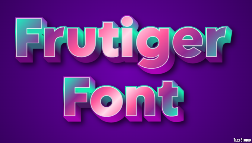 Frutiger Font Efecto de Texto
