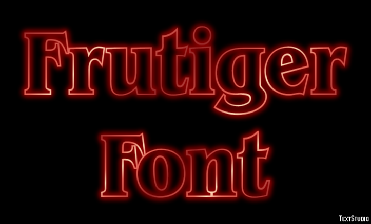 Frutiger Font Efecto de Texto