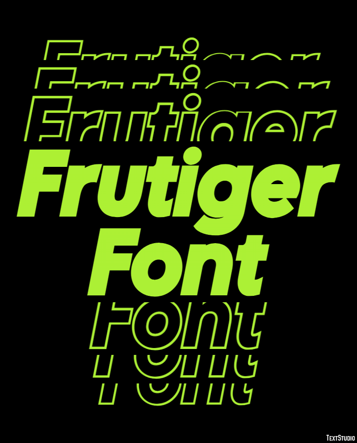 Frutiger Font Efecto de Texto