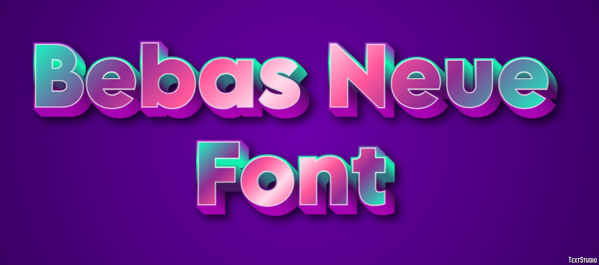 Bebas Neue Font Text Effect