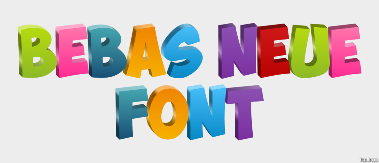 Bebas Neue Font Text Effect