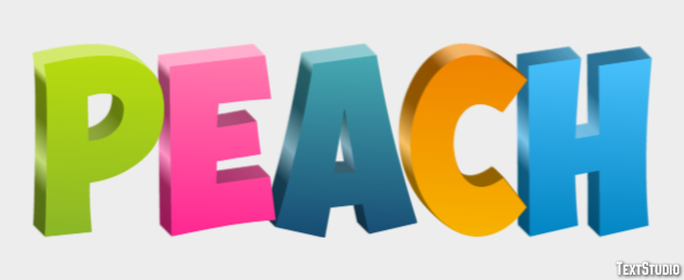 Peach Эффект текста