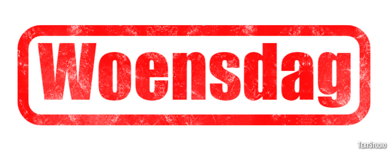 Woensdag Tekst Effect