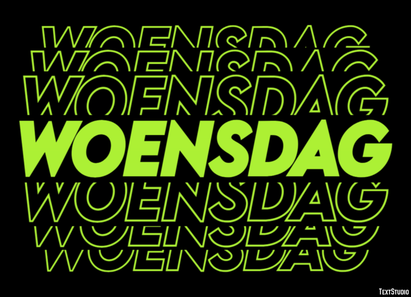Woensdag Tekst Effect