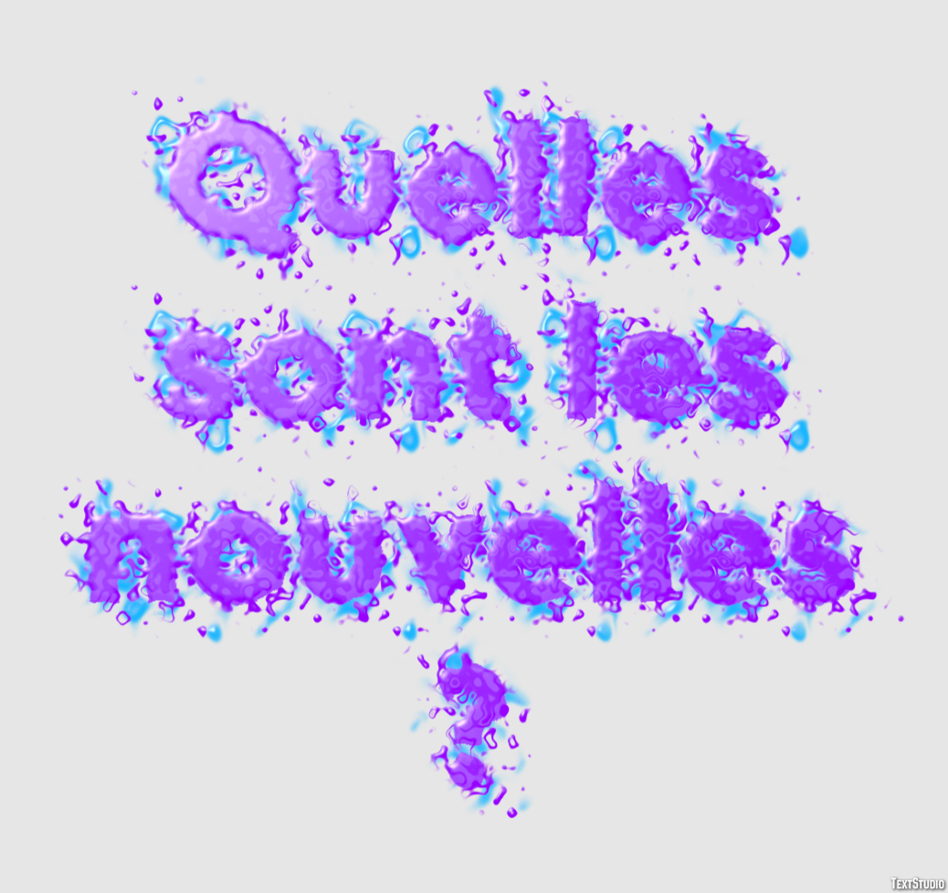 Quelles sont les nouvelles ? テキスト効果