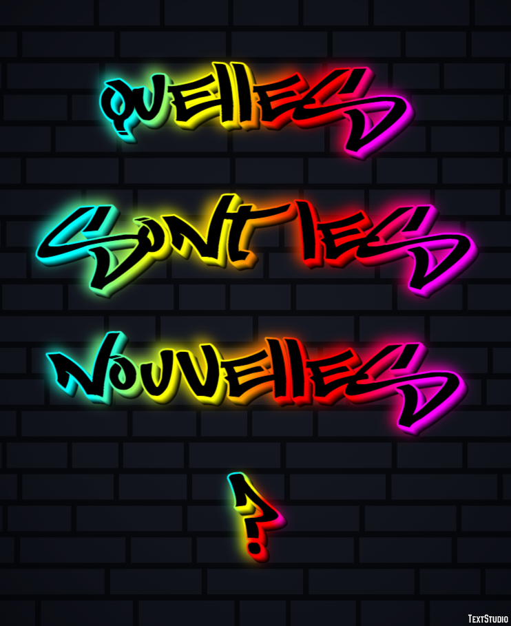 Quelles sont les nouvelles ? Effet de texte