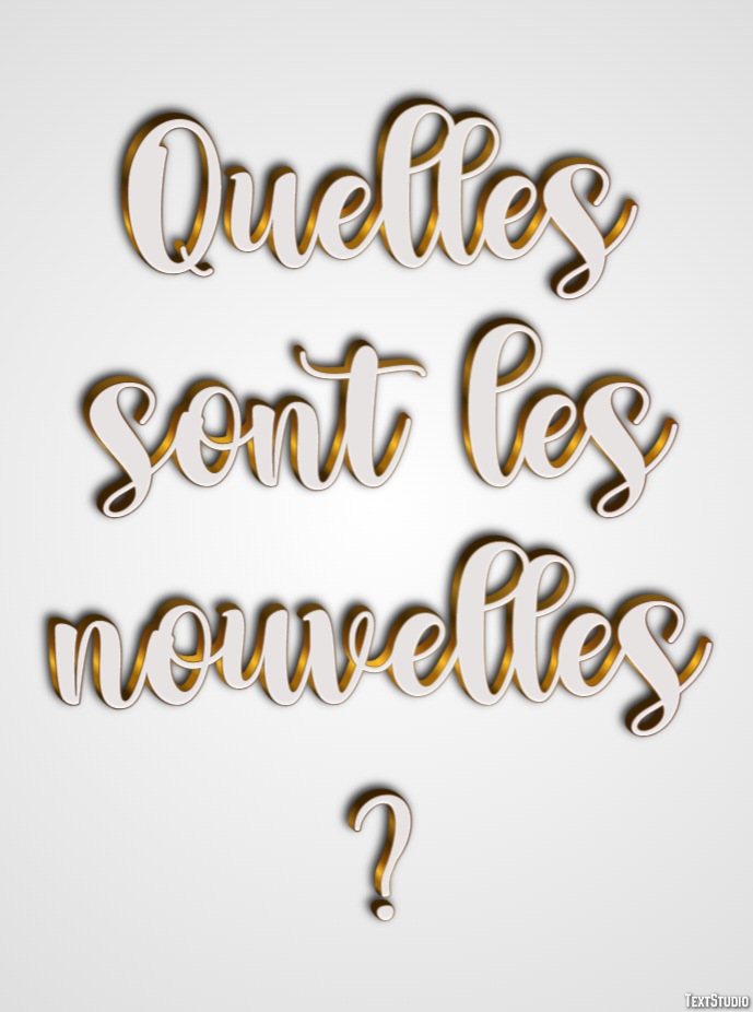 Quelles sont les nouvelles ? Effet de Texte