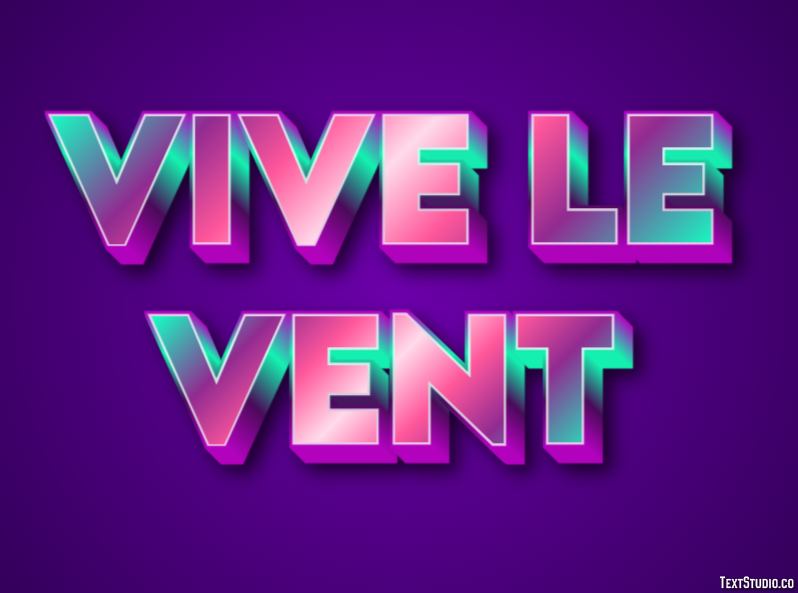 Vive le vent Efeito de texto