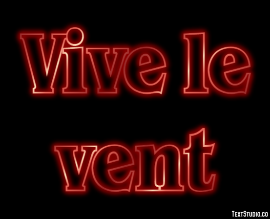 Vive le vent Efeito de texto