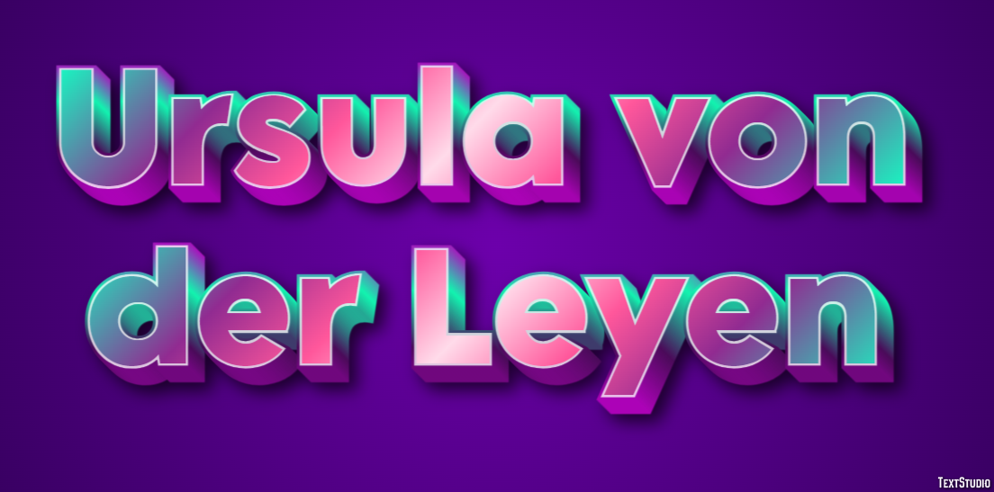 Ursula von der Leyen Text effect