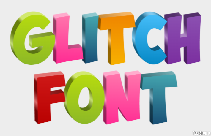 Glitch Font Effetto testo
