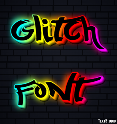Glitch Font Effetto testo