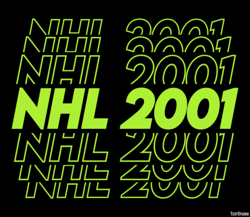 NHL 2001 Effet de Texte