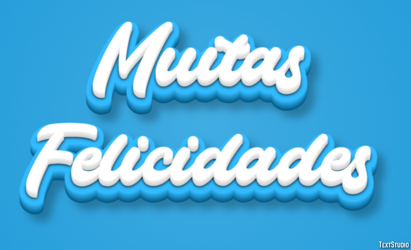 Muitas Felicidades Efeito de texto