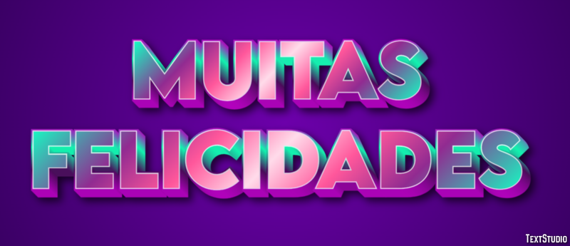 Muitas Felicidades Efeito do texto