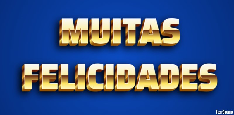 Muitas Felicidades Efeito do texto