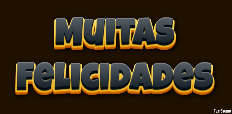 Muitas Felicidades Efeito de texto