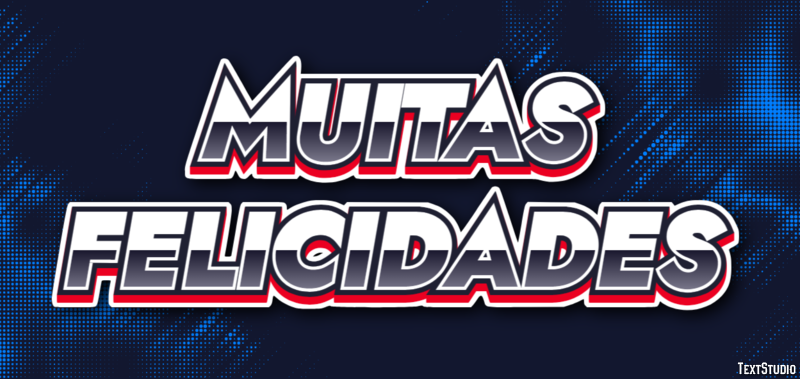 Muitas Felicidades Efeito do texto