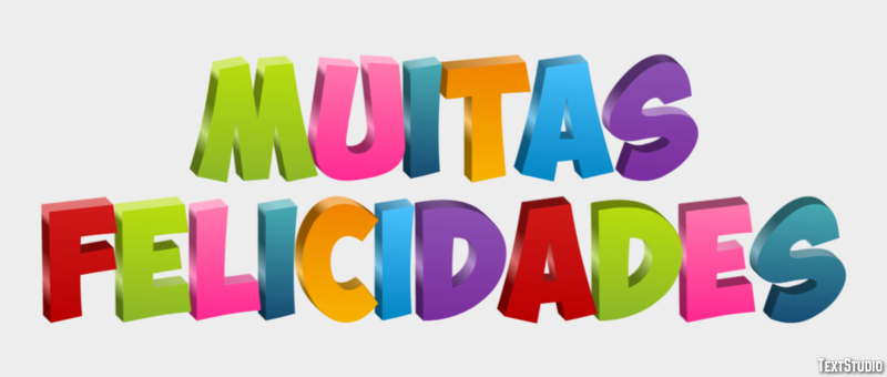 Muitas Felicidades Efeito de texto