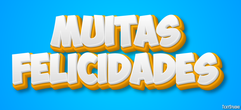 Muitas Felicidades Efeito do texto