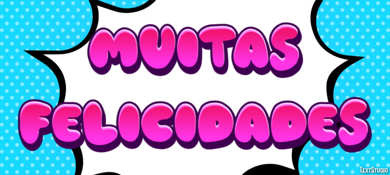 Muitas Felicidades Efeito do texto