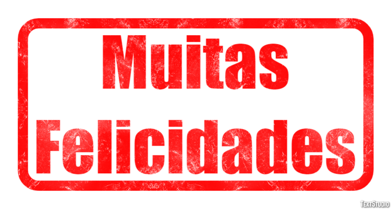 Muitas Felicidades Efeito do texto