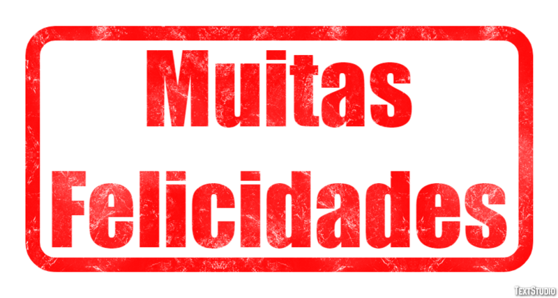 Muitas Felicidades Efeito de texto