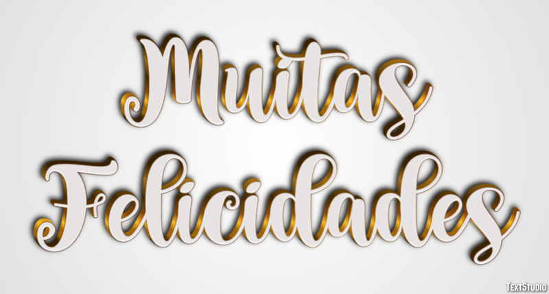 Muitas Felicidades Efeito do texto