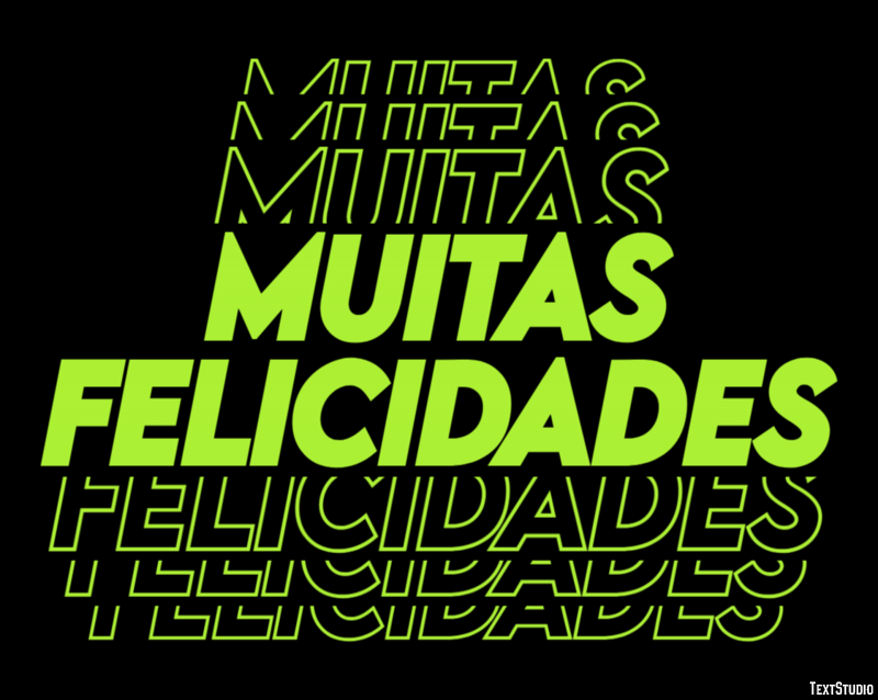 Muitas Felicidades Efeito do texto