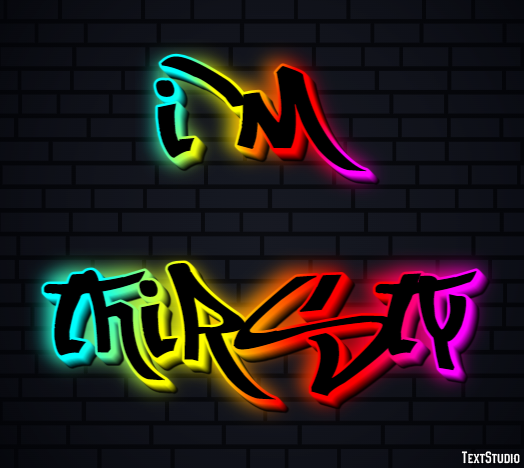 I'm thirsty テキスト効果