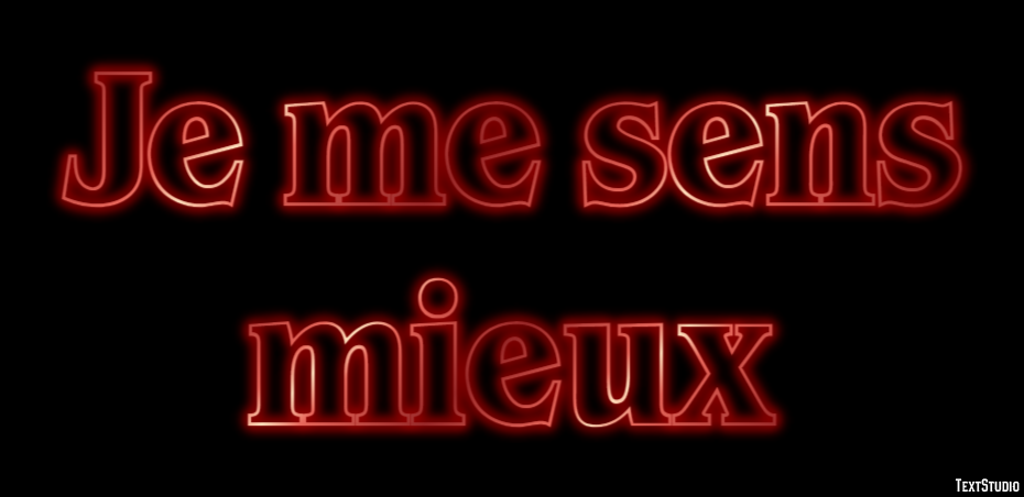 Je me sens mieux Effet de texte
