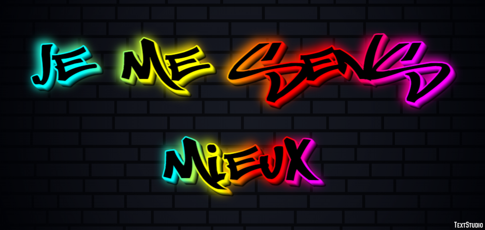 Je me sens mieux Effet de texte