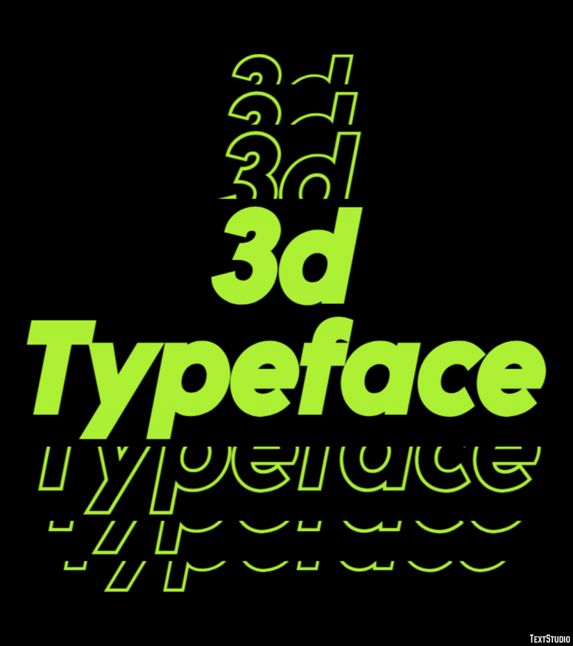 3d Typeface Tekst Effect