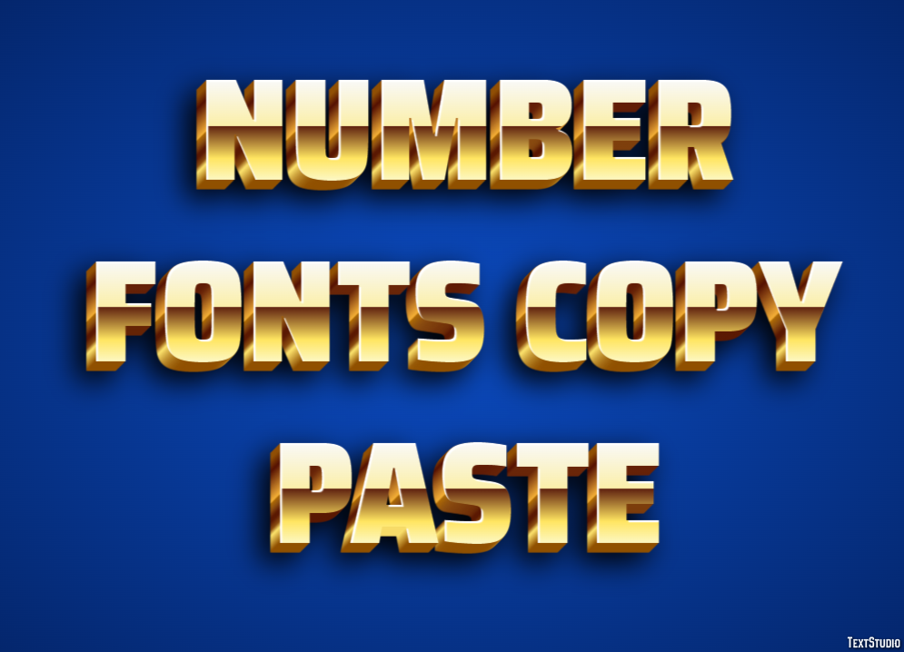 Number Fonts Copy Paste Effetto testo