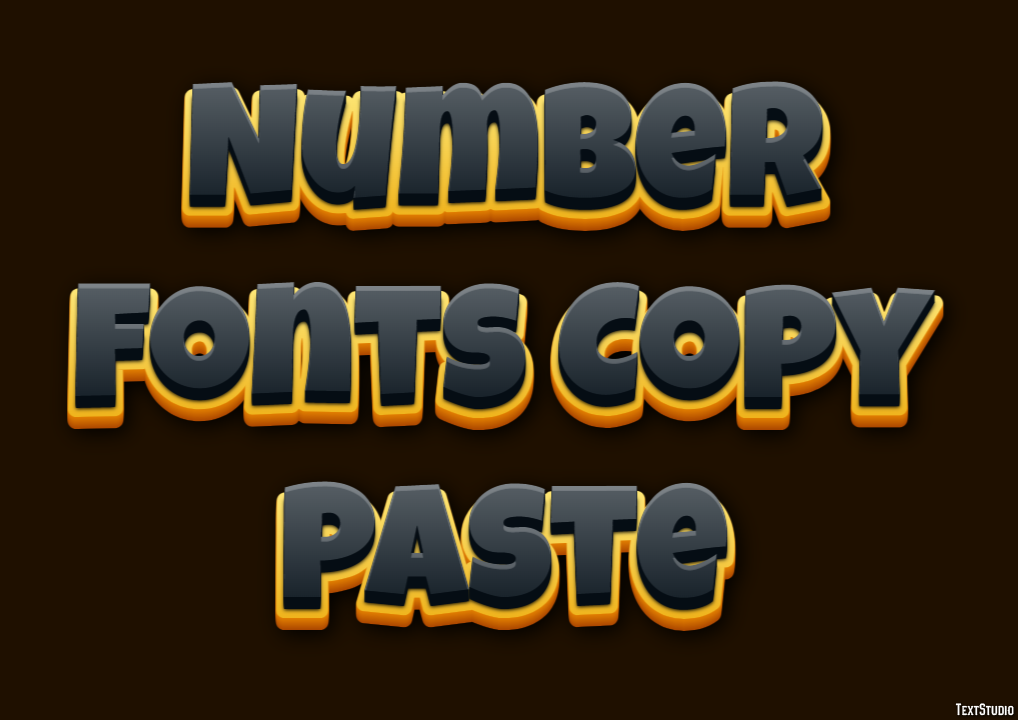 Number Fonts Copy Paste Effetto testo