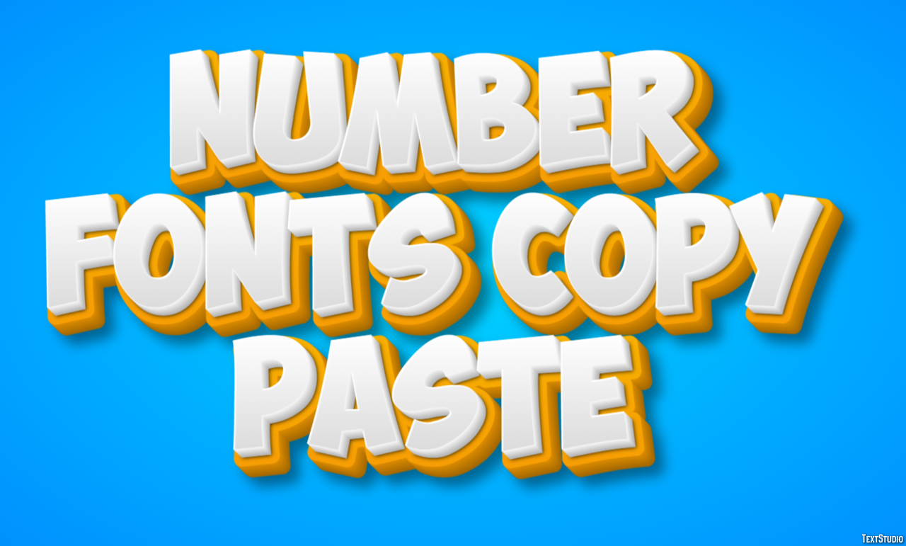 Number Fonts Copy Paste Effetto testo