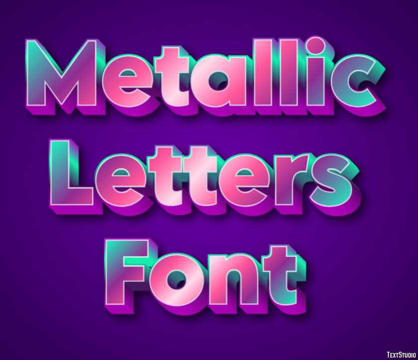 Metallic Letters Font Efekt tekstowy