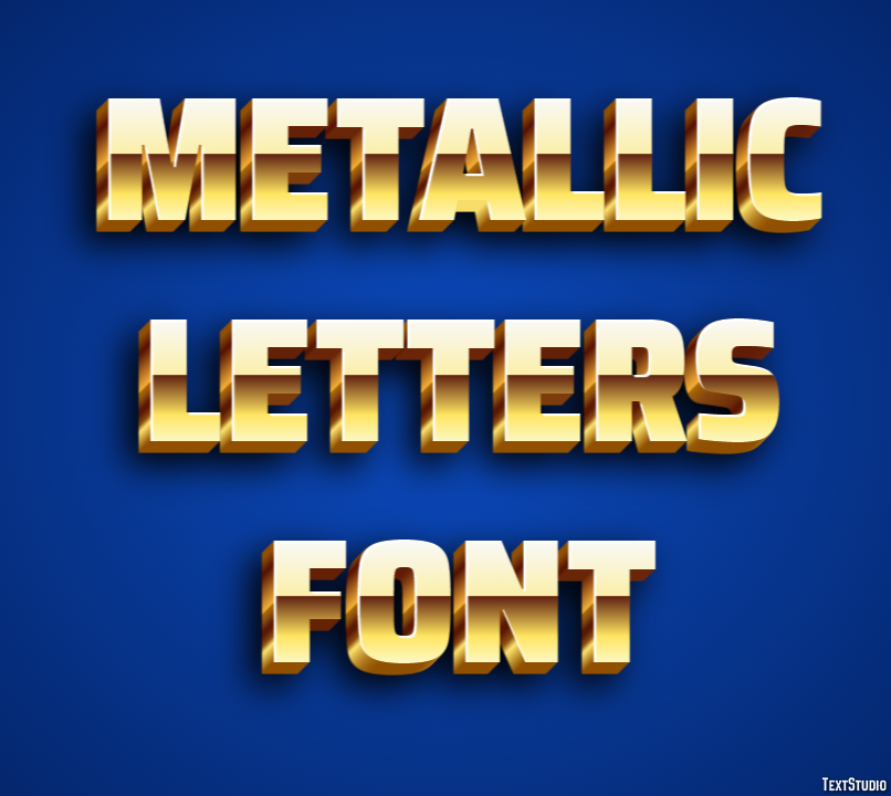 Metallic Letters Font Efecto de Texto